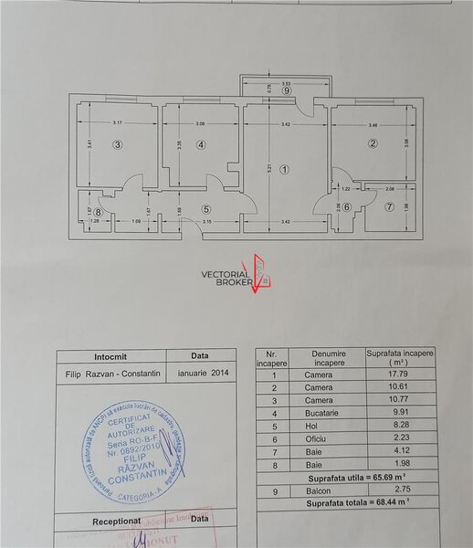 Basarabia, Diham, apartament 3 camere, et. 1, bl. 1981, reabilitat,